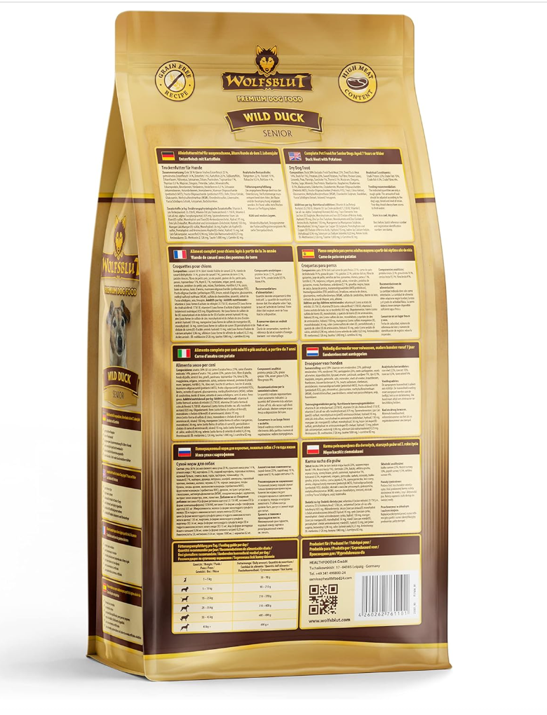 Wolfsblut Dry Food for Seniors with Duck and Potato